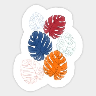 Monstera deliciosa in fall colors design Sticker